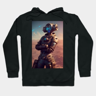 Cybernetic steampunk robot posing Hoodie